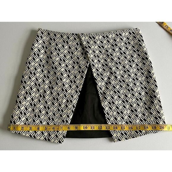 River Island Trendy Ivory Black Print Split Front Skirt Women's Size US XS UK 8 - Picture 8 of 12
